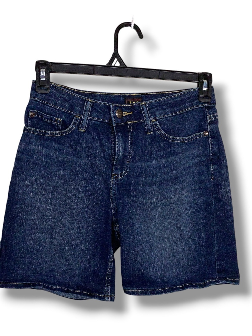 Size 6 Lee Blue Denim Shorts Bermuda Cotton Blend Classic